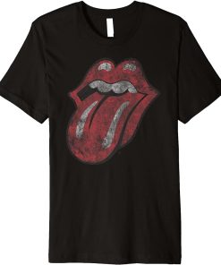 Mens The Rolling Stones Distressed Tongue Premium T-Shirt