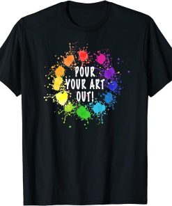 Acrylic Paint Pouring Artist Fluid Art Painter Color Wheel T-Shirt