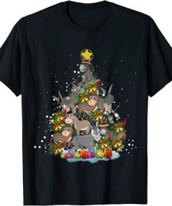 Donkey Christmas Tree Funny Donkey Lover Gifts Xmas Pajamas T-Shirt