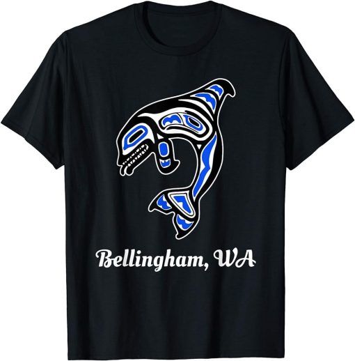 Blue Native American Bellingham WA Tribal Orca Killer Whale T-Shirt