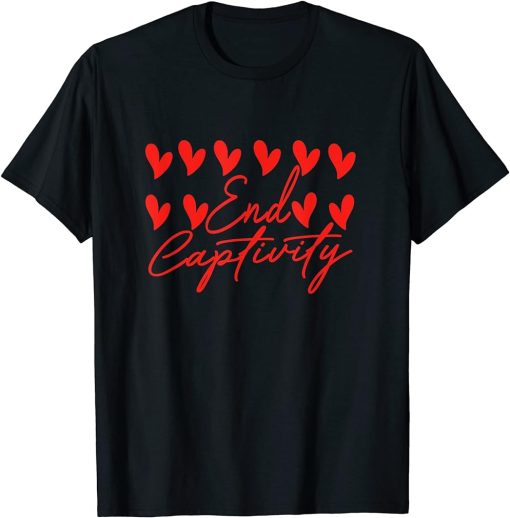 Funny End Captivity Valentine"s Day Design T-Shirt